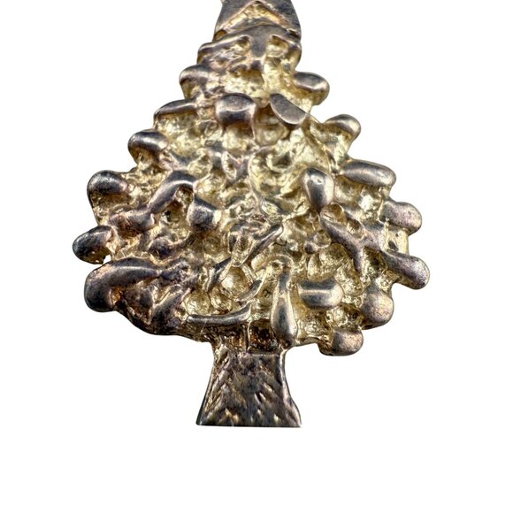 Vintage Sterling Silver Figural Christmas Tree Pendant‎ Star Top Jewelry Charm - Picture 2 of 6